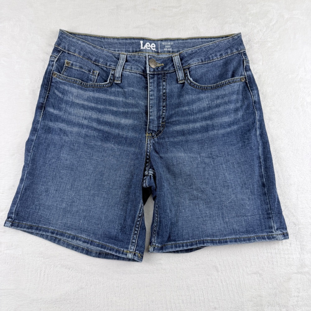 Lee Denim Shorts Regular‎ Fit Mid Rise Blue Size 8 Medium